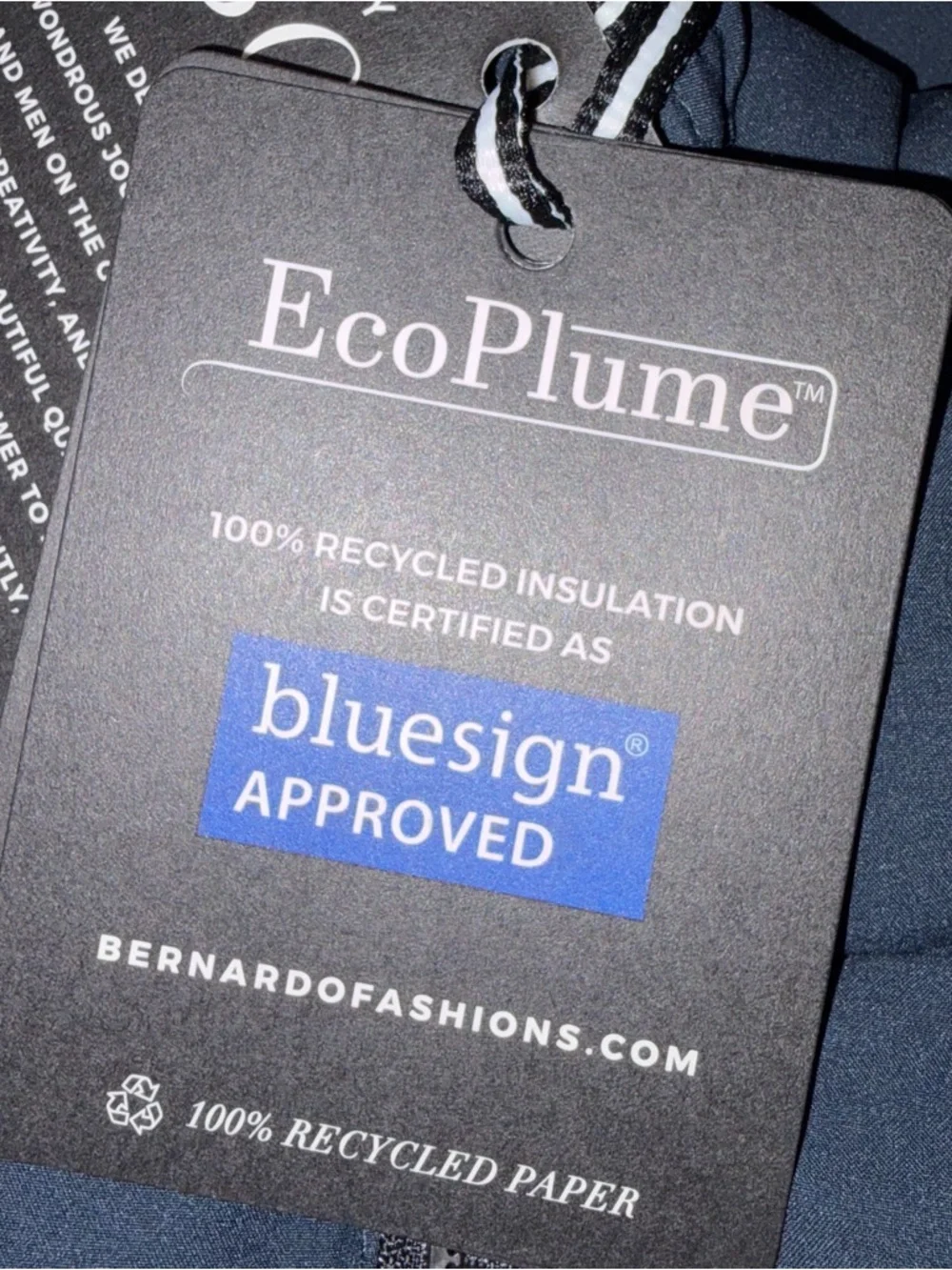 NEW Bernardo Navy Blue Cosmic Puffer Coat Jacket Ecoplume Collection size XL